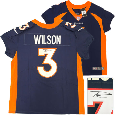 BRONCOS RUSSELL WILSON AUTOGRAPHED BLUE NIKE ELITE JERSEY 48 FANATICS 227954