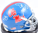 DK Metcalf/AJ Brown Autographed Ole Miss Rebels Schutt Mini Helmet-BeckettW Holo