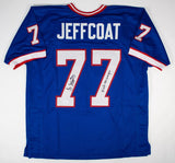 Jim Jeffcoat "Circle The Wagon" Signed Buffalo Bills Jersey (JSA COA)