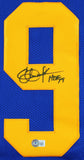 Eric Dickerson "HOF 99" Signed Blue Pro Style Framed Jersey Signed On #9 BAS Wit