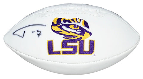 TYRANN MATHIEU AUTOGRAPHED SIGNED LSU TIGERS WHITE LOGO FOOTBALL JSA