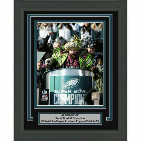 Framed JASON KELCE Parade Speech Mummers Eagles Super Bowl 52 8x10 Photo Matted