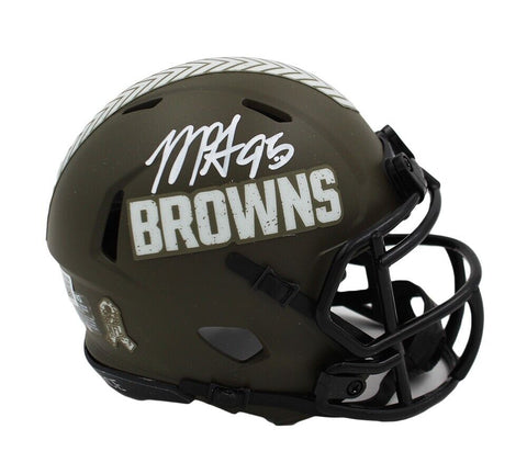 Myles Garrett Signed Cleveland Browns Speed Salute to Service NFL Mini Helmet