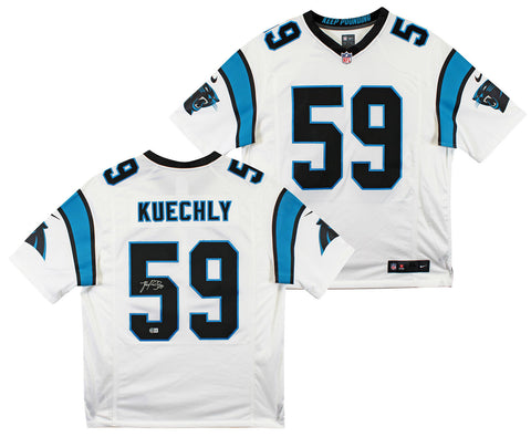 Panthers Luke Kuechly Authentic Signed White Nike Limited Jersey BAS Witnessed