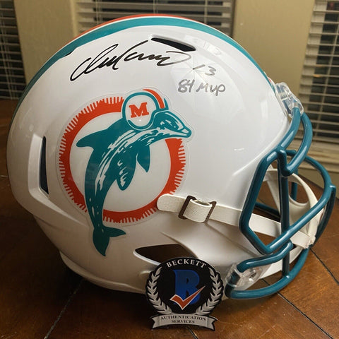 DAN MARINO AUTOGRAPHED SIGNED MIAMI DOLPHINS TB FS REPLICA HELMET 84 MVP BECKETT