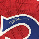 Autographed/Signed Allen Iverson Philadelphia Red Basketball Jersey JSA COA Auto