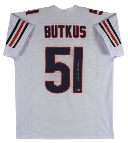 Dick Butkus Authentic Signed White Pro Style Jersey Autographed BAS Witnessed