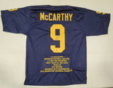 JJ McCARTHY SIGNED COLLEGE STYLE CUSTOM XL STAT JERSEY WITH BECKETT QR