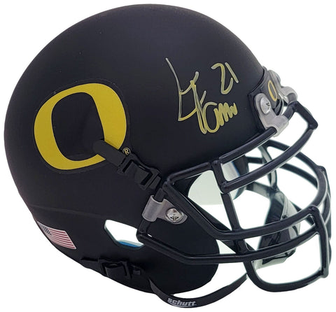 LAMICHAEL JAMES AUTOGRAPHED OREGON FLAT MATTE BLACK MINI HELMET PSA/DNA 208793