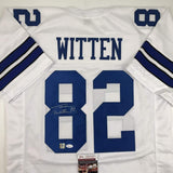 Autographed/Signed JASON WITTEN Dallas White Football Jersey JSA COA Auto