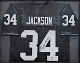 RAIDERS BO JACKSON AUTOGRAPHED SIGNED FRAMED BLACK JERSEY BECKETT WITNESS 220549