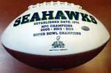 THOMAS RAWLS AUTOGRAPHED SIGNED WHITE LOGO FOOTBALL SEAHAWKS MCS HOLO 105065