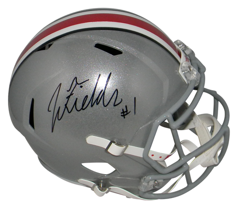 JUSTIN FIELDS AUTOGRAPHED OHIO STATE BUCKEYES FULL SIZE SPEED HELMET BECKETT