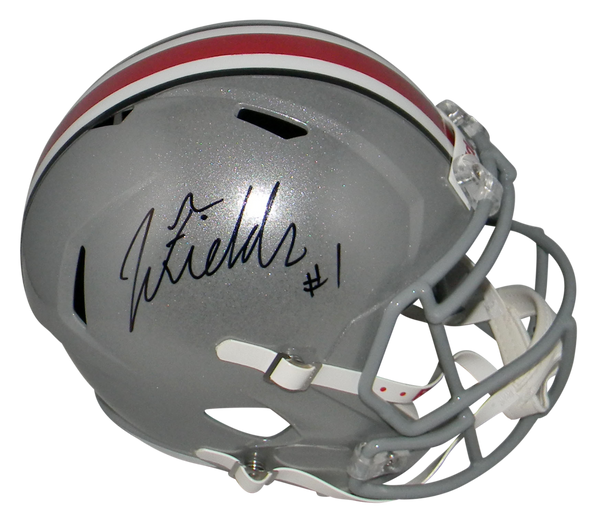 JUSTIN FIELDS AUTOGRAPHED OHIO STATE BUCKEYES FULL SIZE SPEED HELMET BECKETT