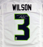 SEAHAWKS RUSSELL WILSON AUTOGRAPHED WHITE NIKE TWILL JERSEY SIZE L RW HOLO 90927