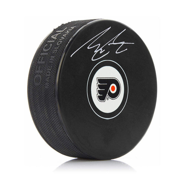 Morgan Frost Autographed Signed Philadelphia Flyers Hockey Logo Puck JSA PSA