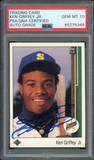 Ken Griffey Jr PSA 10 AUTO Rookie 1989 Upper Deck #1 RC On Card GEM MINT AUTO