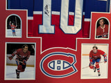 FRAMED MONTREAL CANADIENS GUY LAFLEUR AUTOGRAPHED JERSEY JSA COA