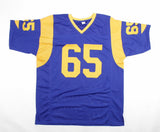 Tom Mack Signed Los Angeles Rams Jersey Inscribed "HOF 99" (Schwartz Sports COA)