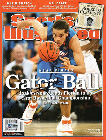 Joakim Noah Autographed Florida Gators Sports Illustrated 4/10/06 Beckett