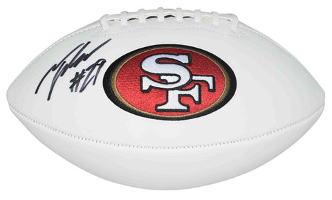 TALANOA HUFANGA AUTOGRAPHED SAN FRANCISCO 49ERS WHITE LOGO FOOTBALL BECKETT