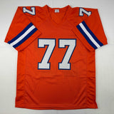 Autographed/Signed Karl Mecklenburg Denver Orange Football Jersey JSA COA