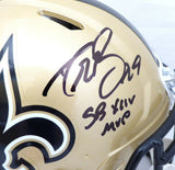 DREW BREES AUTOGRAPHED SAINTS FULL SIZE AUTH SPEED HELMET SB MVP BECKETT 191125