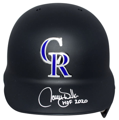 LARRY WALKER SIGNED COLORADO ROCKIES FULL SIZE BATTING HELMET W/ HOF 2020