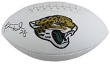 Jaguars Fred Taylor Signed White Panel Logo Football W/ Case BAS Witnessed