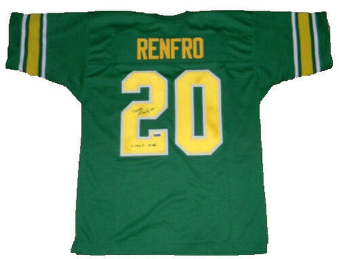 MEL RENFRO AUTOGRAPHED SIGNED OREGON DUCKS #20 GREEN THROWBACK JERSEY COA