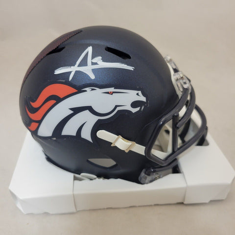 AUDRIC ESTIME SIGNED DENVER BRONCOS 2024 SPEED MINI HELMET BECKETT QR