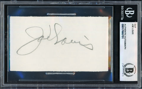 Joe Louis Autographed Signed 2"x3.5" Cut Signature Beckett BAS #17068701