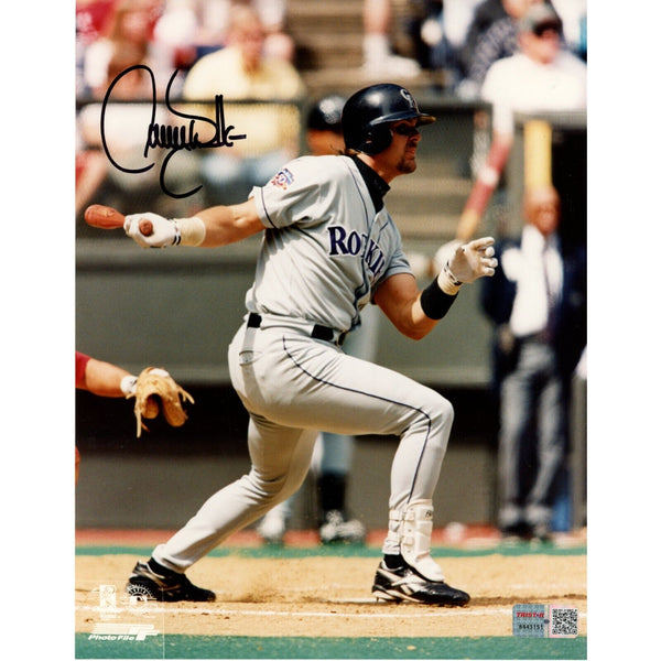 Larry Walker Autographed/Signed Colorado Rockies 8x10 Photo TRI 47371