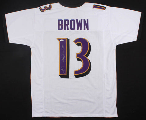 John "Smokey" Brown Signed Baltimore Ravens White Jersey (JSA COA) Receiver