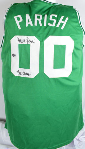 Robert Parish Signed Green Pro Style Basketball Jersey w/The Chief-BeckettW Holo