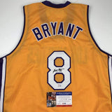 Autographed/Signed KOBE BRYANT #8 Los Angeles LA Yellow Jersey PSA/DNA COA Auto