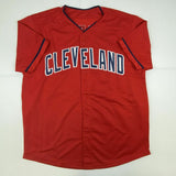 Autographed/Signed SHANE BIEBER Cleveland Red Baseball Jersey JSA COA Auto