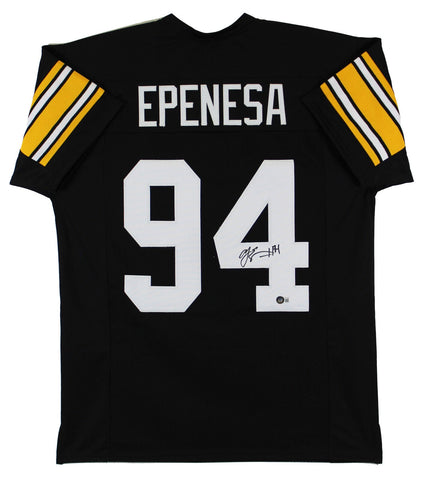 Iowa A.J. Epenesa Authentic Signed Black Pro Style Jersey Autographed BAS Wit