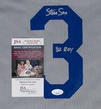 Steve Sax Signed Los Angeles Dodgers Jersey Inscribed "82 ROY"(JSA COA) 2nd Base