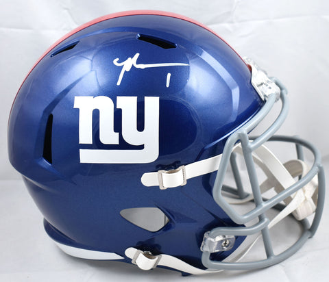 Malik Nabers Autographed New York Giants F/S Speed Helmet - Fanatics *White