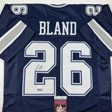 Autographed/Signed Daron Bland Dallas Blue Football Jersey JSA COA