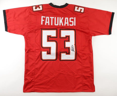 Olakunle Fatukasi Signed Tampa Bay Buccaneers Jersey (JSA COA) Former Rutgers LB