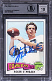 Cowboys Roger Staubach Authentic Signed 1975 Topps #145 Card Auto 10 BAS Slabbed