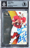 Cardinals Jake Plummer "Go Cards!" Signed 1998 E-X2001 Promo Card BAS Slabbed