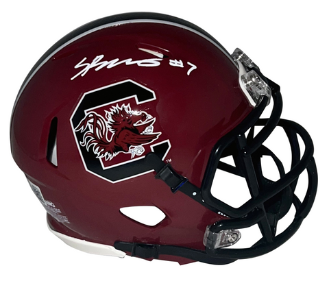 SPENCER RATTLER SIGNED SOUTH CAROLINA GAMECOCKS SPEED MINI HELMET BECKETT