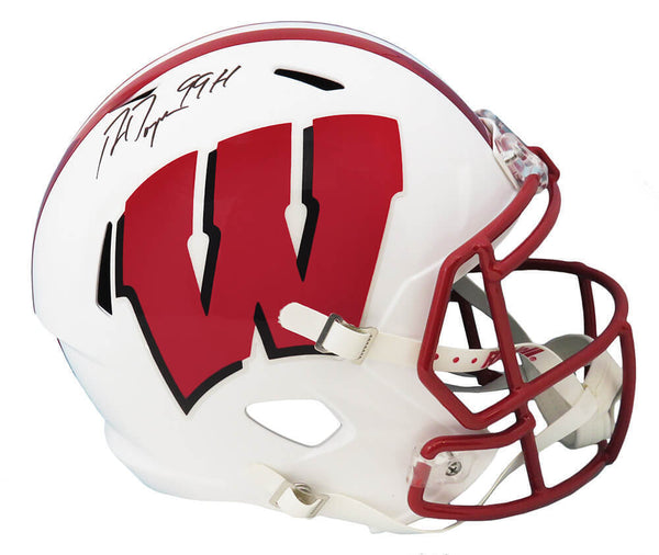 Ron Dayne Signed Wisconsin Badgers Riddell F/S Speed Replica Helmet w/99H - SS