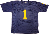 MICHIGAN WOLVERINES ANTHONY CARTER AUTOGRAPHED BLUE STAT JERSEY JSA 234503