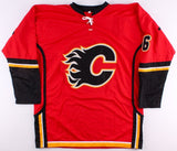 Dennis Wideman Signed Flames Jersey (Beckett COA) Abuse of a Linesman Incident