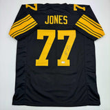 Autographed/Signed Broderick Jones Pittsburgh Black Color Rush CR Jersey BAS COA