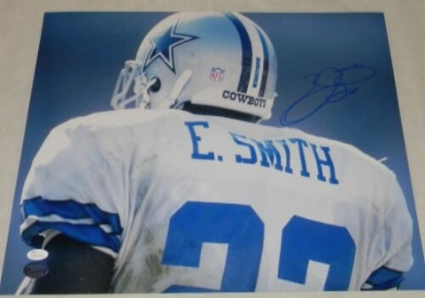 EMMITT SMITH AUTOGRAPHED SIGNED DALLAS COWBOYS 16x20 PHOTO JSA + PROVA